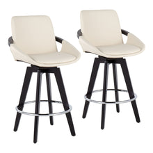 Load image into Gallery viewer, Cosmo - Contemporary Fixed Height Counter Stool With Swivel And Round Footrest (Set of 2)