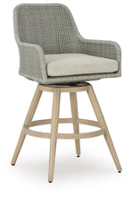 Load image into Gallery viewer, Seton Creek - Barstool With Cushion (Set of 2) - Beige / Gray