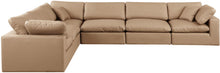 Load image into Gallery viewer, Comfy - 6 Piece Faux Leather Modular Corner Sectional - Tan