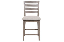 Load image into Gallery viewer, Counter Side Dining Stool With Ladder Back (Set of 2) - Gray