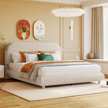 Load image into Gallery viewer, Upholstered Platform Bed With Thick Solid Frame And Stylish Curve-Shaped Design