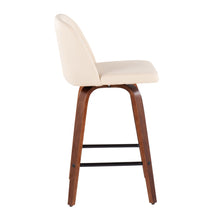 Load image into Gallery viewer, Toriano - Mid Century Modern Fixed Height Counter Stool & Square Footrest (Set of 2)