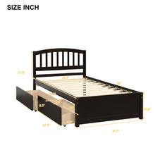 Load image into Gallery viewer, Platform Storage Bed Wood Bed Frame With Two Drawers And Headboard