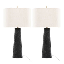 Load image into Gallery viewer, Kona - Contemporary Table Lamp (Set of 2) - Matte Black / Modern Brass / Natural