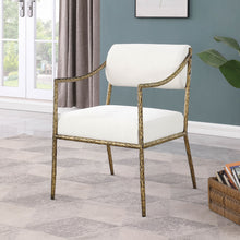 Load image into Gallery viewer, Bastille - Upholstered Dining Arm Chair (Set of 2) - Brass Frame