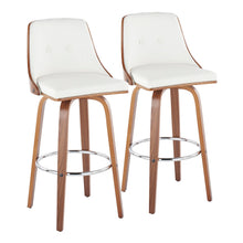 Load image into Gallery viewer, Gianna - Mid Century Modern Fixed Height Barstool With Swivel With Round Footrest (Set of 2)