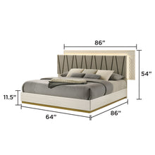 Load image into Gallery viewer, Stanley - Bed With LED Upholstered Headboard
