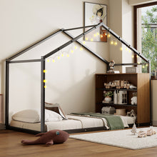 Load image into Gallery viewer, Bed House Frame With Shelves And Lights