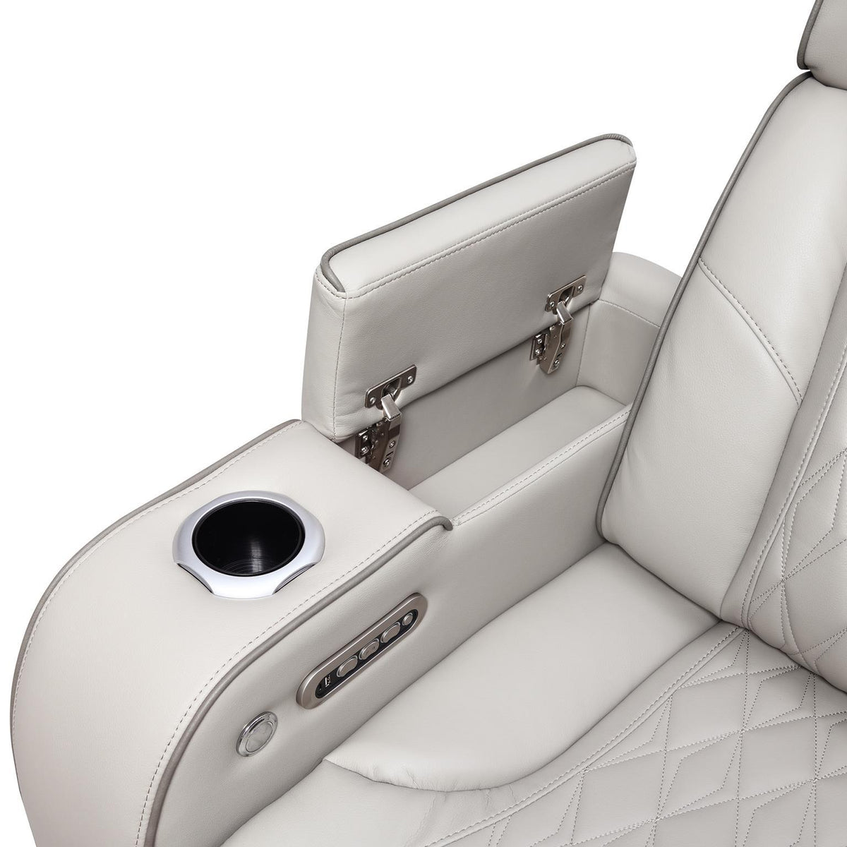 U71 - Power Reclining Sofa With Power Headrest, Reading Light, Massage, Heat, Ambient Lighting - Gray