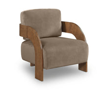 Load image into Gallery viewer, Cedra - Velvet Performance Fabric Upholstered Accent Chair - Brown Frame