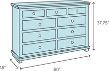 Load image into Gallery viewer, 7 Seven Drawer Dresser - Cherry