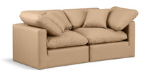 Load image into Gallery viewer, Indulge - Faux Leather 2 Piece Modular Sofa - Tan