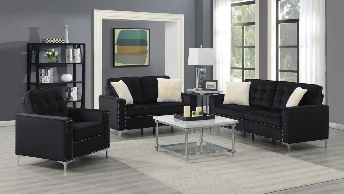 U431 - Velvet Sofa - Black