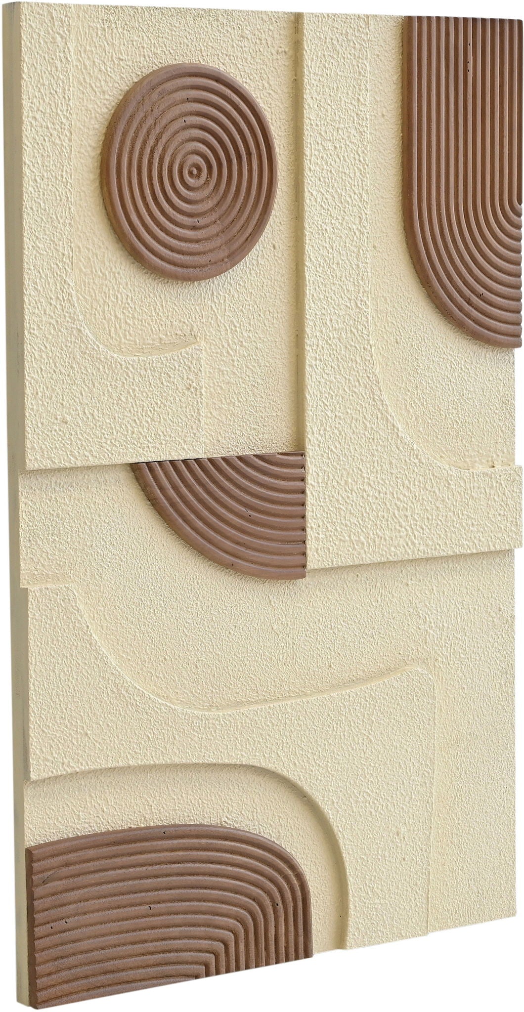 Element - 50" Mango Wood 4 Piece Wall Art - Natural