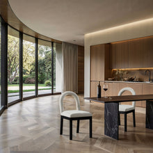 Load image into Gallery viewer, Conrad - Linen Dining Chair With Black Legs