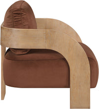 Load image into Gallery viewer, Cedra - Velvet Performance Fabric Upholstered Accent Chair - Cognac