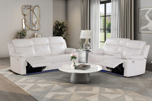 Load image into Gallery viewer, U6026 - Console Reclining Loveseat With LED And Speaker - White