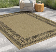 Load image into Gallery viewer, Earth - 5'3" X 7'3" Polypropylene Indoor, Outdoor Area Rug - Jute / Black