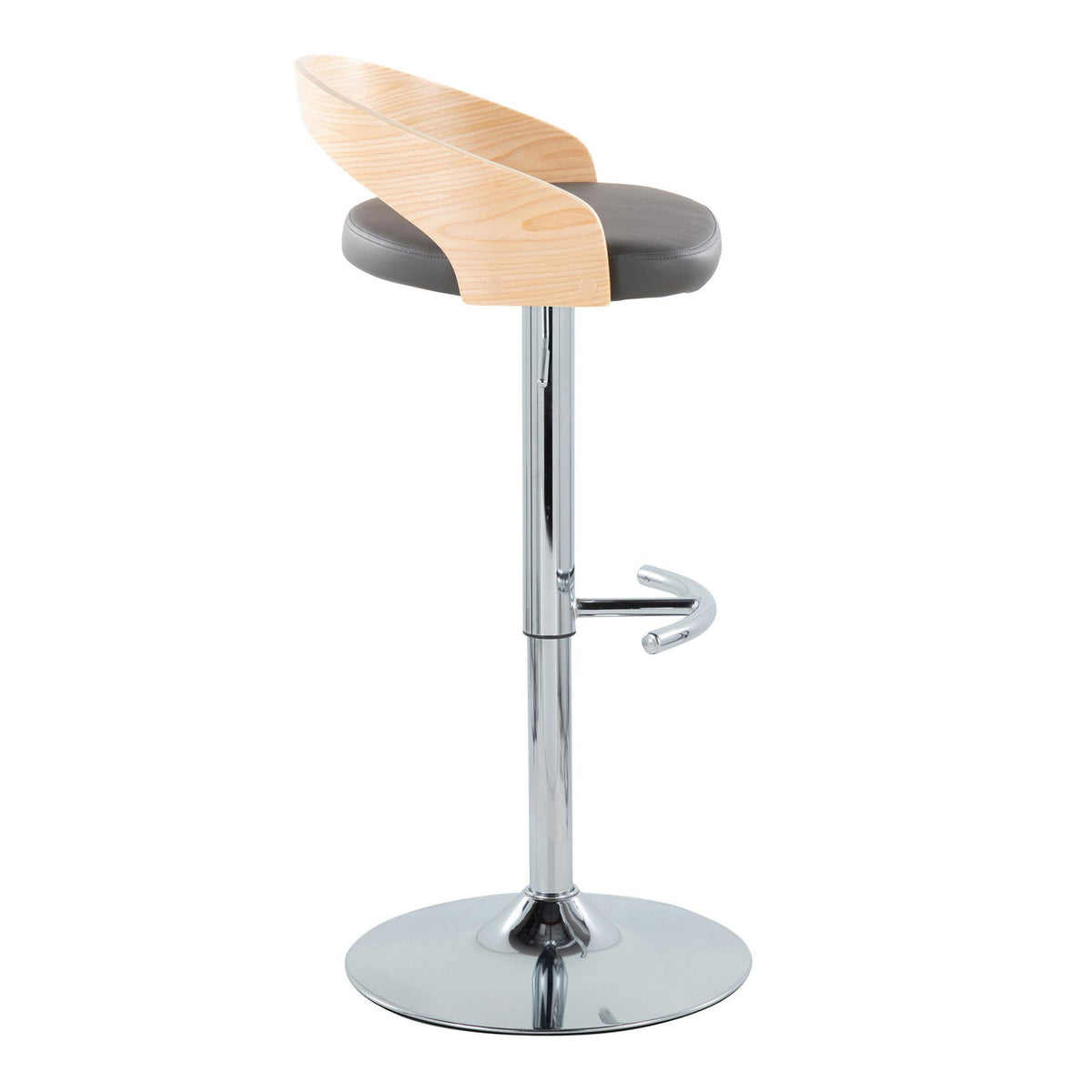 Grotto - Contemporary Adjustable Barstool, Swivel With Rounded T Footrest (Set of 2) - Ego Home Furniture