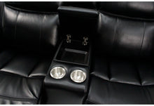 Load image into Gallery viewer, Um02 - Sectional PU LAF Power Console Reclining Loveseat With LED - Black