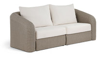 Load image into Gallery viewer, Seacrest - Olefin Water Resistant Fabric And Wicker 2 Piece Outdoor Patio Modular Loveseat