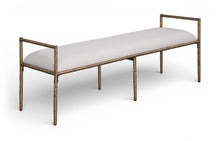 Load image into Gallery viewer, Axis - Linen Textured Beige Fabric Upholstered Bench