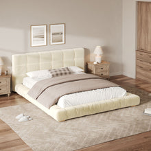 Load image into Gallery viewer, Upholstered Platform Bed Frame With Tufted Headboard
