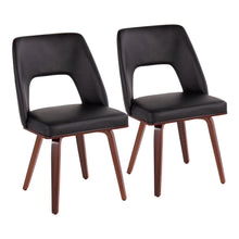 Load image into Gallery viewer, Triad - Mid-Century Modern Upholstered Chair (Set of 2) - Walnut / Black