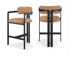 Load image into Gallery viewer, Aurum - Vegan Leather Upholstered Counter Stool With Graphite Black Base