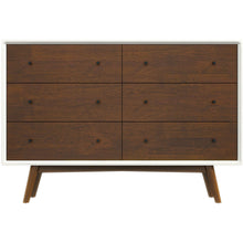 Load image into Gallery viewer, Dresser 6 Drawer - Dark Brown / White