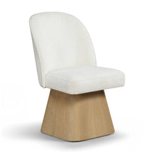 Load image into Gallery viewer, Marlowe - Linen Textured Fabric Upholstered Swivel Dining Side Chair - Stained Natural