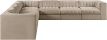 Load image into Gallery viewer, Rummi - Symmetrical Velvet Performance Fabric Upholstered 7 Piece Modular Sectional (With 3 Corner Chairs)
