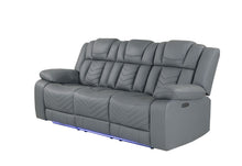 Load image into Gallery viewer, U7068 - 10 Power Reclining Sofa With Dining Table, WC And LED - Gray