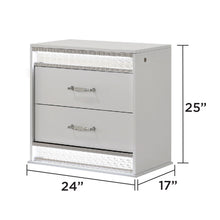 Load image into Gallery viewer, Glam - 2 Drawer Nightstand & LED Lighting - White