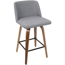 Load image into Gallery viewer, Toriano - Mid Century Modern Fixed Height Counter Stool & Square Footrest (Set of 2)