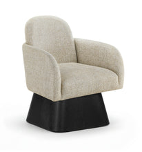 Load image into Gallery viewer, Marlowe - Linen Textured Fabric Upholstered Swivel Accent Chair - Stained Black