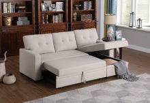 Load image into Gallery viewer, Upholstered Pull Out Sectional Sofa With Chaise