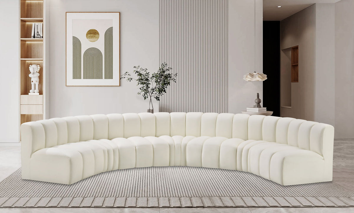 Arc - Faux Leather 7 Piece U-Shaped Modular Sofa