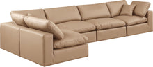 Load image into Gallery viewer, Comfy - 5 Piece Faux Leather Modular Sectional - Tan
