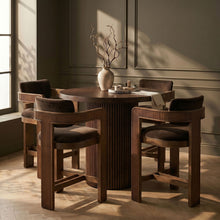 Load image into Gallery viewer, Sacha - Velvet Stool With Brown Base