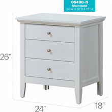 Load image into Gallery viewer, 3 Drawer Nightstand & Dove Tailed Drawers