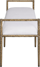 Load image into Gallery viewer, Axis - Linen Textured Cream Fabric Upholstered Bench