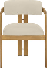 Load image into Gallery viewer, Aurum - Vegan Leather Upholstered Dining Chair With Brushed Brass Base (Set of 2)