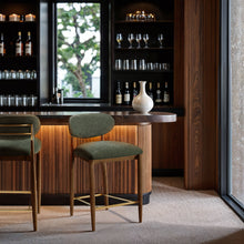 Load image into Gallery viewer, Riccio - Fabric Stool - Walnut Frame