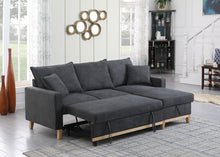 Load image into Gallery viewer, Colton - Reversible Sleeper Sectional Sofa With Storage Chaise - Dark Gray