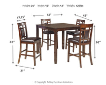 Load image into Gallery viewer, Bennox - DRM Counter Table Set (Set of 5) - Brown