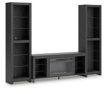 Load image into Gallery viewer, Cayberry - 3-Piece Entertainment Center With Electric Fireplace - Black