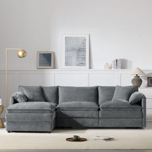 Load image into Gallery viewer, Modular Sectional With Deep And Wide Seat, Cloud Couch Set With Double Cushions Sofa With Movable Ottoman