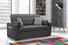 Load image into Gallery viewer, William - Sleeper Sofa With 2 USB Charging Ports And 4 Accent Pillows - Gray