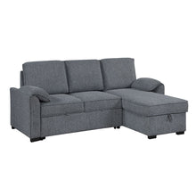 Load image into Gallery viewer, Rebecca - Sofa With Pull Out Bed, Storage Chaise, USB And Cup Holders - Dark Gray